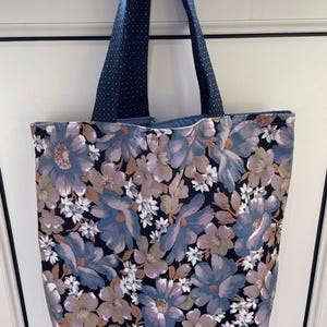 Eco-friendly Blue Floral Tote Bag