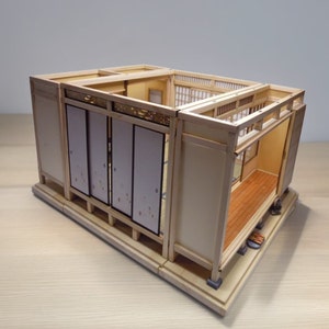 Japanisches Puppenhaus, traditionelles echtes Tatami-Zimmer, Miniatur-Bausatz, Geschenk für Japan-Liebhaber, Miniatur-Liebhaber, Hausmodell