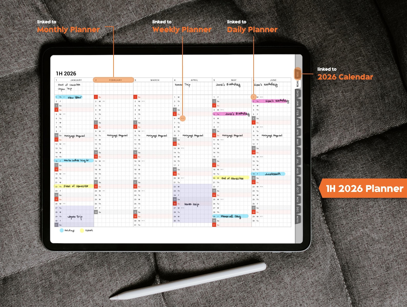 2026 Hobonichi Inspired Digital Planner (landscape) – Minimalist ...