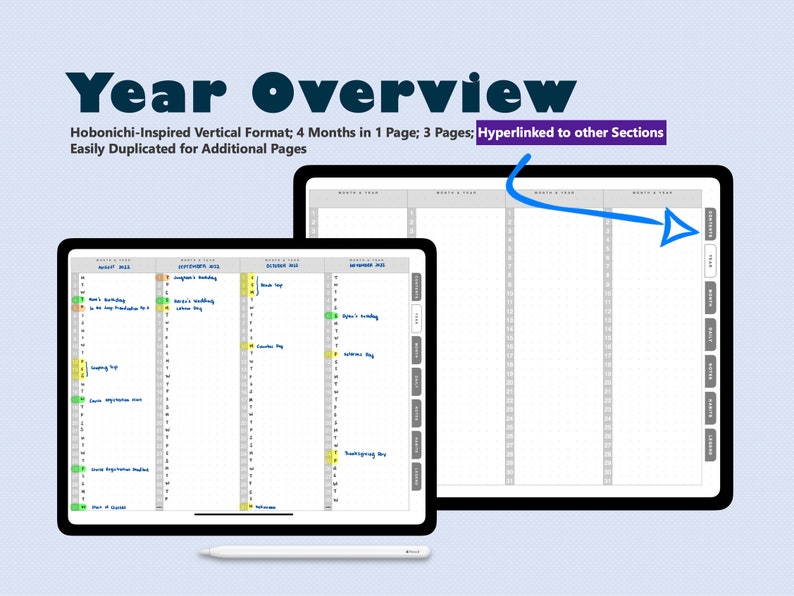 Undated Digital Planner Goodnotes Planner Notability - Etsy