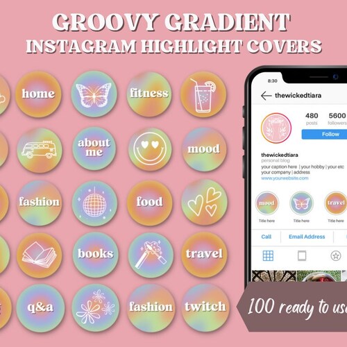 Colorful Instagram Story Highlight Covers Instagram Icons - Etsy