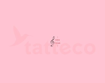 Treble Clef Semi-Permanent Tattoo (Set of 2)