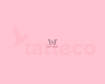 Tatouage semi-permanent Tiny Butterfly 8 mm (Ensemble de 2)
