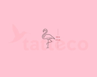 Tatouage semi-permanent Flamingo (Ensemble de 2)