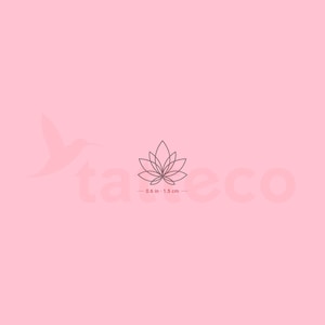 Kleine minimalistische lotusbloem semi-permanente tattoo (set van 2)