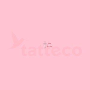 Kleine minimalistische kruis semi-permanente tattoo (set van 2)