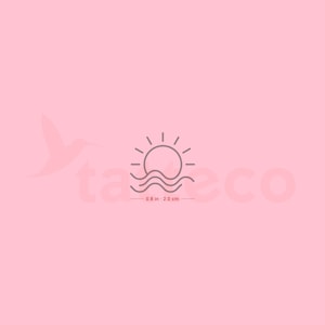 Sea Sunset Semi-Permanent Tattoo (Set of 2)