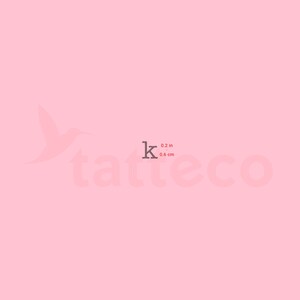 K Typewriter Tatuaje semipermanente en minúsculas (conjunto de 2)