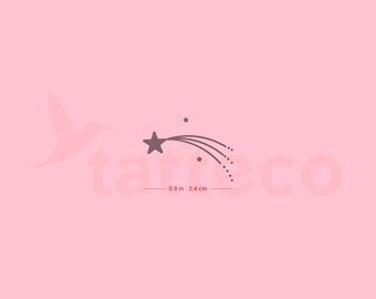 Shooting Star 3 Lines Semi-Permanent Tattoo (Set of 2)