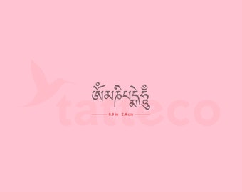 Om Mani Padme Hum Semi-Permanent Tattoo (2er Set)
