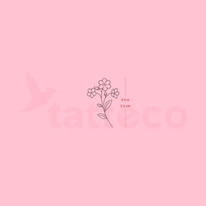 Small Fine Line Forget-me-not Semi-Permanent Tattoo (Set of 2)