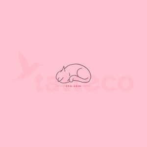 Sleeping Cat Semi-Permanent Tattoo (Set of 2)