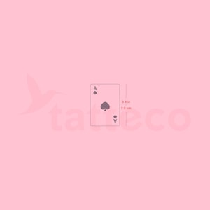 Tatuagem semipermanente de carta de Ás de Espadas (conjunto de 2)