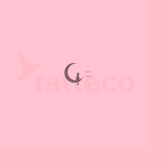 Black Cat And Moon Semi-Permanent Tattoo (Set of 2)