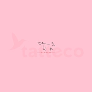 Tatuaggio semipermanente minimalista volpe (set di 2)