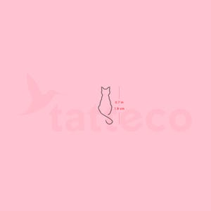 Line Art Cat Semi-Permanent Tattoo (Set of 2)