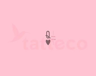 Tatuagem semipermanente Black Queen Of Hearts (conjunto de 2)
