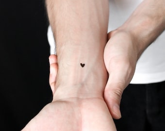 Micro Black Heart Semi-Permanent Tattoo (Set of 2)