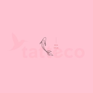 Minimalist Koi Fish Semi-Permanent Tattoo (Set of 2)