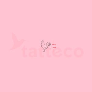 Tiny Rooster Semi-Permanent Tattoo (Set of 2)