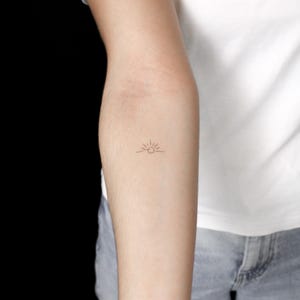 Tatuaje semipermanente de puesta de sol de onda pequeña (juego de 2)