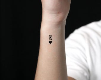 King Of Hearts Semi-Permanent Tattoo (Set of 2)