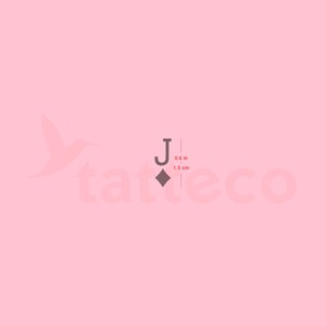 Petit tatouage semi-permanent Jack of Diamonds (Ensemble de 2)