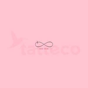 Kleines Infinity Flugzeug Semi-Permanent Tattoo (2er Set)