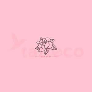 Rose Head Semi-Permanent Tattoo (Set of 2)