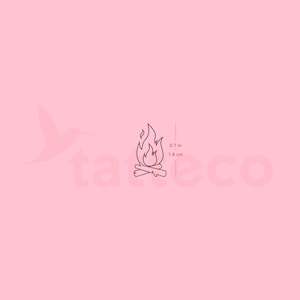 Tatuaggio semipermanente minimalista &quot;Falò&quot; (set di 2)