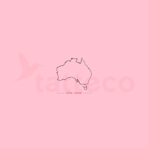 Australien Karte Semi-Permanent Tattoo (2er Set)