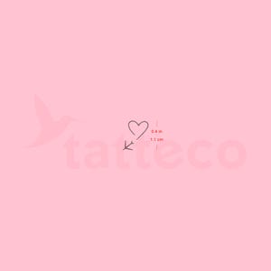 Tiny Airplane And Heart Semi-Permanent Tattoo (Set of 2)