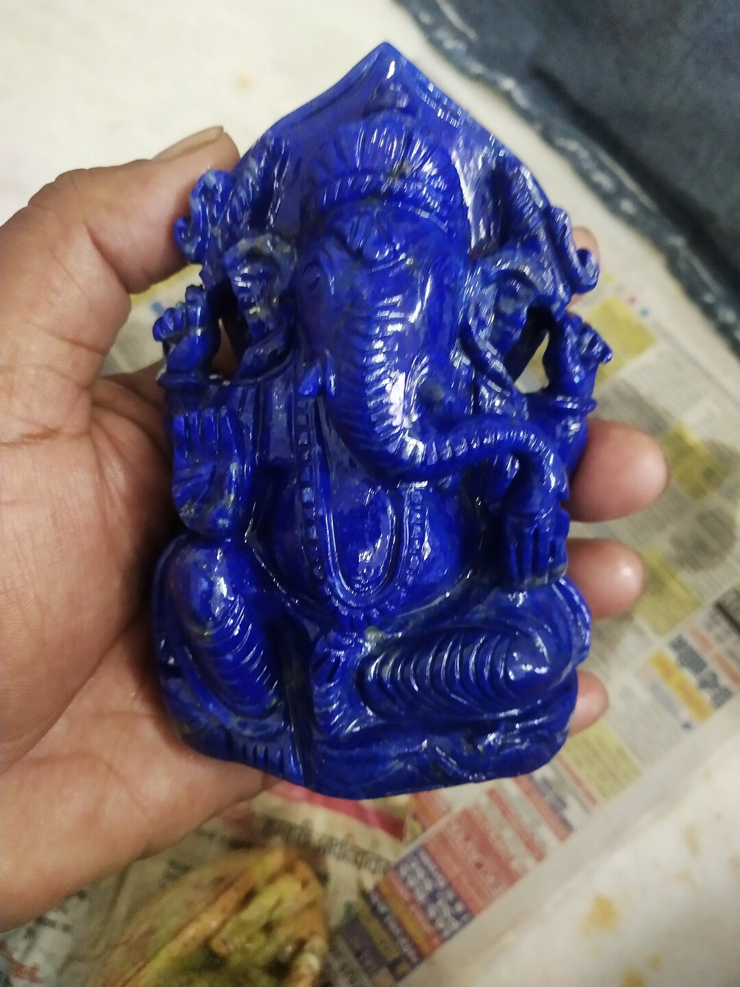 Lapis Lazuli Ganesh Statue , Temple Statue, Home Decor , Wall Decor