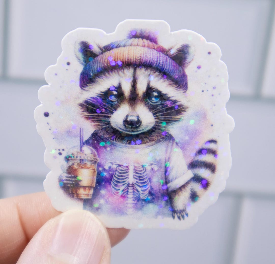 Shoe Rack Raccoon Sticker Streetwear Raccoon Sticker, Laptop Decal, Vinyl Durable, Water Bottle ...