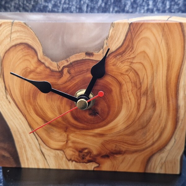 Yew & Resin Mantle Clock