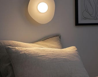 3D Printed Pearl Wall Sconce, Rechargeable LED, Cordless