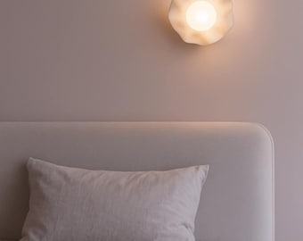 3D Printed Wave Wall Sconce, Rechargeable LED Light