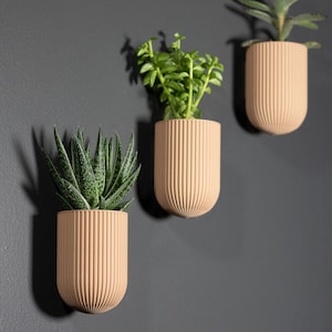 Ira Modern Wall Planter 4.5" | Minimalist Hanging Plant Pot | 3D Printed Indoor Vertical Garden Small Wall-Mounted Planter for Succulents