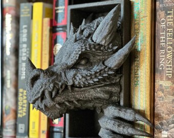 Enchanting Dragon Bookend - Handcrafted Book Nook Organizer, Mythical Home Library Decor, Perfect Gift for Fantasy Lovers