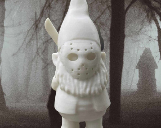 Handcrafted Creepy Jason Garden Gnome – Terrifyingly Unique 3D Printed Lawn Protector