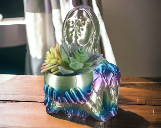 Divine Goddess Face Planter - Unique 3D Printed Home Decor, Perfect for Indoor Plants, Spiritual Gift Idea