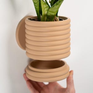 Poppy Modern Wall Planter 4.5" | Minimalist Hanging Plant Pot | 3D Printed Indoor Vertical Garden Small Wall-Mounted Planter for Succulents