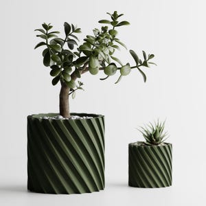 Twisty 3D Printed Planter – Modern Spiral Design, Eco-Friendly PLA Pot for Indoor Plants