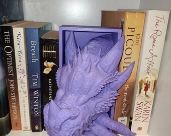 Enchanting Dragon Bookend - Handcrafted Book Nook Organizer, Mythical Home Library Decor, Perfect Gift for Fantasy Lovers
