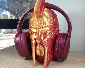 Spartan Warrior 3D Printed Headset Stand - Stylish Desk Accessory, Durable Headphone Holder, Unique Gamer Gift Idea