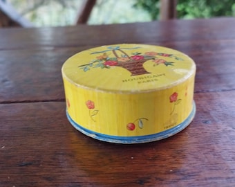 Polvos compactos de cartón Houbigant Paris Quelques Fleurs/perfumería/estética/embalaje elegante y chic/caja antigua vintage/regalo/coleccionista