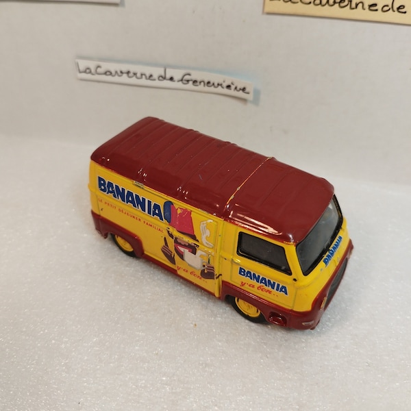 Vintage Banania Renault Estafette car/miniature advertising van/scale model "ya good"/used collection toy/decoration/art