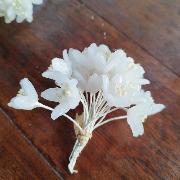 Flea market unique wedding decoration/rare jasmine flower in wax/boutonniere creation/elegance/originality/to make bouquet/art/romantic