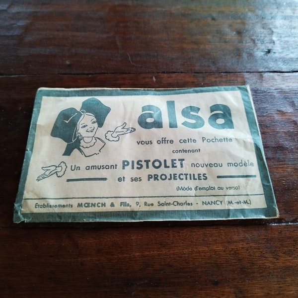 Vintage ALSA objet publicitaire papier et carton de la marque ALSA pochette complète 1950 introuvable collector brocante décoration cadeaux