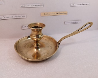Handkerzenhalter im Vintage-Stil aus Messing/schwerer Kerzenhalter/alter runder Kerzenhalter/viktorianischer Stil/Kerzenständer/Kerze/Lichthalter/Untertasse sammelt Wachs